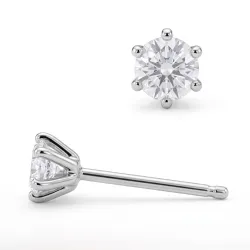 2 x 0,10 ct solitäreörhängestift i silver med lab grown diamant (HPHT) 