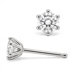 2 x 0,10 ct solitäreörhängestift i silver med lab grown diamant (HPHT) 