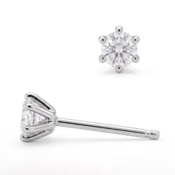 2 x 0,05 ct solitäreörhängestift i silver med lab grown diamant (HPHT) 