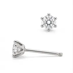 2 x 0,05 ct solitäreörhängestift i silver med lab grown diamant (HPHT) 