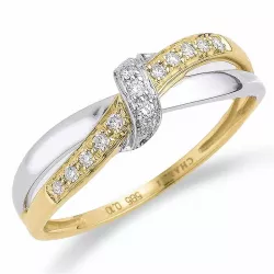 diamant guld ring i 14  karat guld- och vitguld 0,10 ct