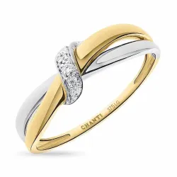 lab grown diamant ring i 9 karat guld- och vitguld 0,03 ct