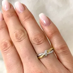 lab grown diamant ring i 9 karat guld- och vitguld 0,03 ct