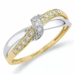 lab grown diamant ring i 9 karat guld- och vitguld 0,10 ct