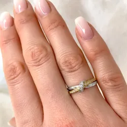 lab grown diamant ring i 9 karat guld- och vitguld 0,10 ct