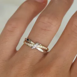 lab grown diamant ring i 9 karat guld- och vitguld 0,10 ct