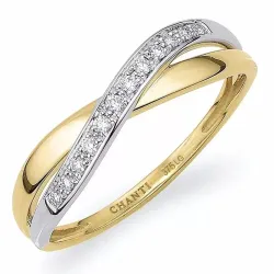 lab grown diamant ring i 9 karat guld- och vitguld 0,08 ct