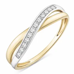 lab grown diamant ring i 9 karat guld- och vitguld 0,08 ct