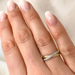 lab grown diamant ring i 9 karat guld- och vitguld 0,08 ct