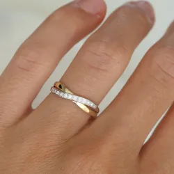 lab grown diamant ring i 9 karat guld- och vitguld 0,08 ct