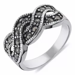 kristal ring i silver