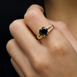 Hjärta ring i förgyllt silver