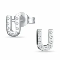 bokstav u zirkon örhängestift i silver - My Letter