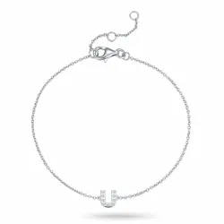 bokstav u zirkon armband i silver - My Letter