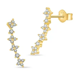 zirkon örhängen i förgyllt silver