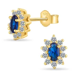 syntetisk spinel örhängen i förgyllt silver