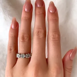 blommor ring i oxiderat sterlingsilver