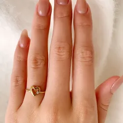 Hjärta ring i förgyllt silver