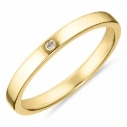 vit zirkon ring i förgyllt silver
