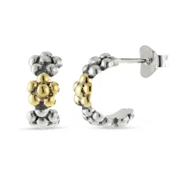 blommor halvcreol i oxiderat silver med 8 karat guld
