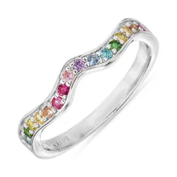 multifärgat zirkon ring i silver