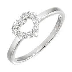 hjärta zirkon ring i silver