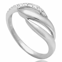 Elegant vit zirkon ring i silver