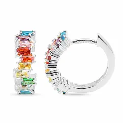 15,5 mm multifärgade creol i silver