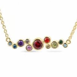 multifärgat halsband i förgyllt silver - Bubbly Twist
