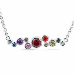 multifärgat halsband i silver - Bubbly Twist
