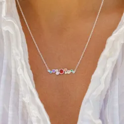 multifärgat halsband i silver - Bubbly Twist