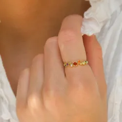 multifärgat ring i förgyllt silver - Bubbly Twist