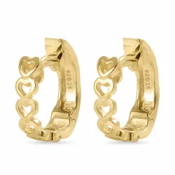 14 mm hjärta creol i förgyllt silver