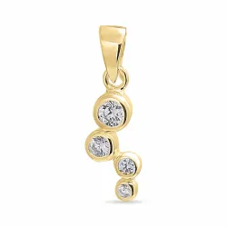 zirkon hängen i förgyllt silver - Bubbly Sparkle