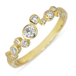 vit zirkon ring i förgyllt silver - Bubbly Sparkle