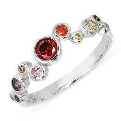 multifärgat zirkon ring i silver - Bubbly Twist