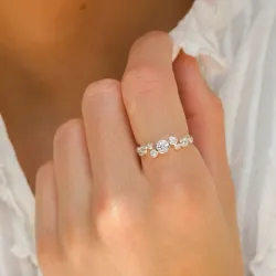 vit zirkon ring i silver - Bubbly Sparkle
