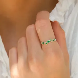 grön zirkon ring i silver - Bubbly Twist