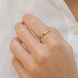 multifärgat zirkon ring i förgyllt silver - Bubbly Twist