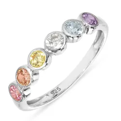 multifärgat zirkon ring i silver - Bubbly Twist