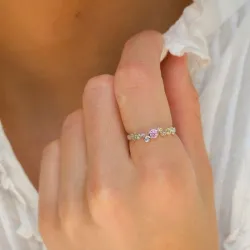 rosa zirkon ring i silver - Bubbly Twist