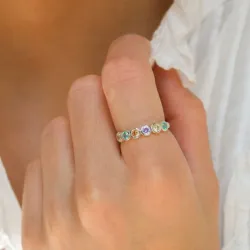 multifärgat zirkon ring i silver - Bubbly Twist