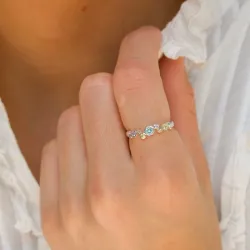 multifärgat zirkon ring i silver - Bubbly Twist