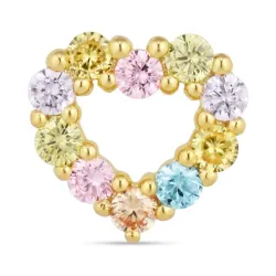 hjärta multifärgat zirkon hängen i förgyllt silver