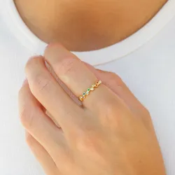 multifärgat zirkon ring i förgyllt silver - Bubbly Twist