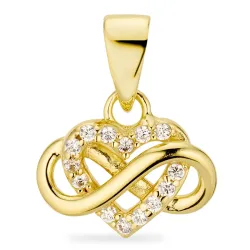 infinity zirkon hängen i förgyllt silver