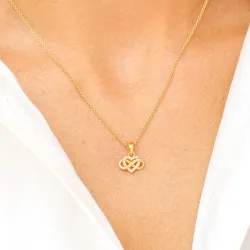infinity zirkon hängen i förgyllt silver