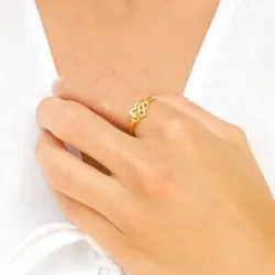 infinity zirkon ring i förgyllt silver