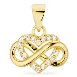 infinity zirkon hängen i förgyllt silver