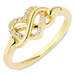 infinity zirkon ring i förgyllt silver